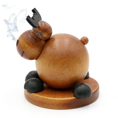 elch räucherfigur farbig braun