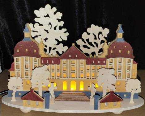 Märchenschloß Schloss Moritzburg mit LED-Beleuchtung  100% Erzgebirge