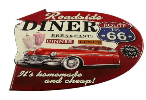 Blechschild im RetroStil - Ein echter Blickfang kneipenschild Diner schräg