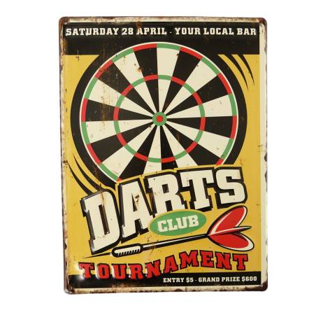 wandschild metall dart club blechschild retro eisenblech