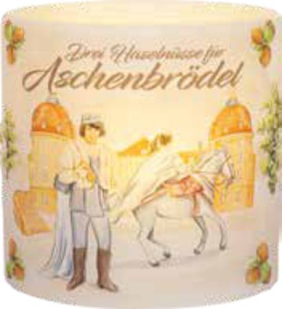 XL Windlicht „Drei Haselnüsse für Aschenbrödel®“ – märchenhafte Lichtstimmung aus Wachs