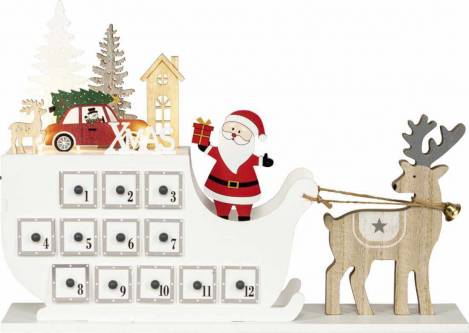 Adventskalender "Weihnachtsmann auf Rentierschlitten"