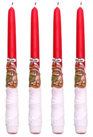 Leuchterkerze mit Weihnachtsdekor Kerze/Laterne/Glocke,
