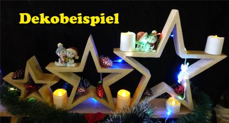 3 grosse dekosterne aus echtholz weiss shabby cic
