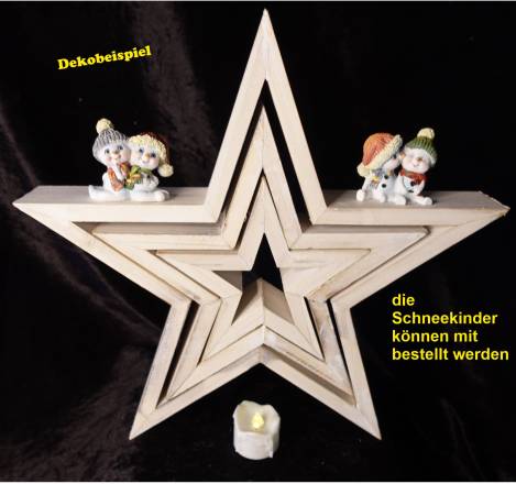 große Holzsterne 3er Set zum Weihnachtsbasteln