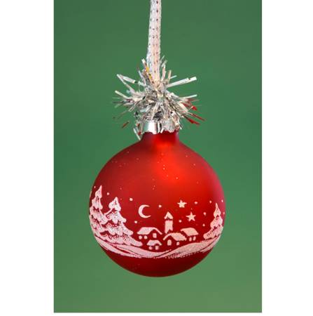 Ersatzkugel rot für beleuchteten Glaskugelschmuck Leuchtgehänge Winterlandschaft