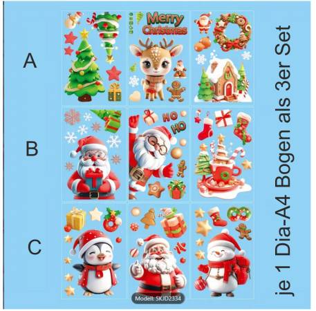 „Doppelseitige Fensteraufkleber für Weihnachten – ideal für Glasflächen, Kühlschrank und Spiegel“ kinderzimmerdeko