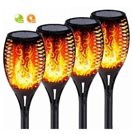 Led Solar Gartenfackel mit Flamme 50cm