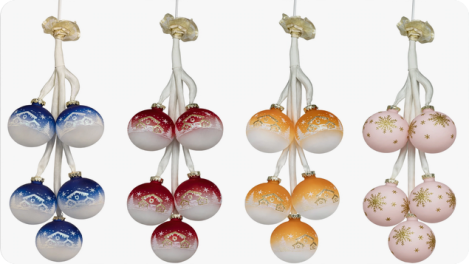 Glaskugelschmuck Leuchtgehänge beleuchtet Motiv Landhaus LED