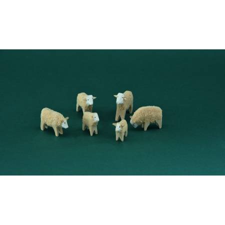 Miniaturen Handgeschnitzte Schaffamilie Holzfiguren