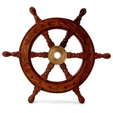 Steuerrad Holz – Maritime Wanddeko aus massivem Holz