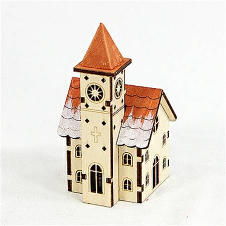 Schneedach Kirche rotes Dach