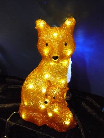 LED Acryl Fuchs mit Kind Aussen innen