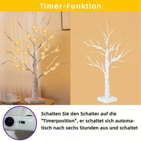 „LED-Birnbaum mit Wichteln als Weihnachtsdekoration im Kinderzimmer – warmes Licht, verspielte Figuren, stimmungsvolle Atmosphäre“