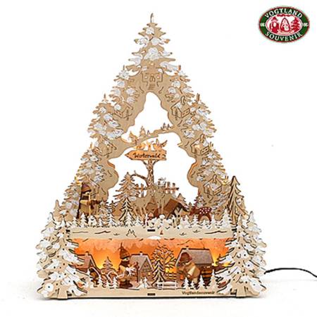 lichterbogenecke mit led und gedrechselten Figuren winterkindern