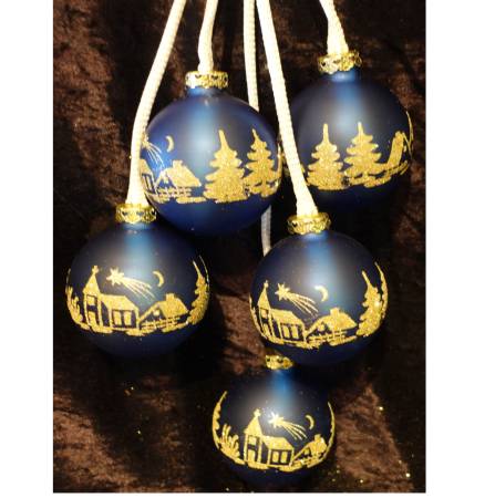 Thüringer Glaskugel Leuchtgehänge Weihnacht 5tlg
