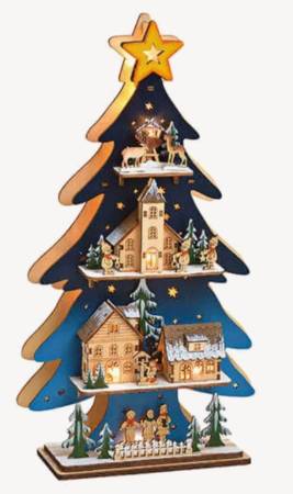 LED Lichterbogen Tannenbaum aus Holz – Weihnachtsdeko für Kinderzimmer mit warmem Licht