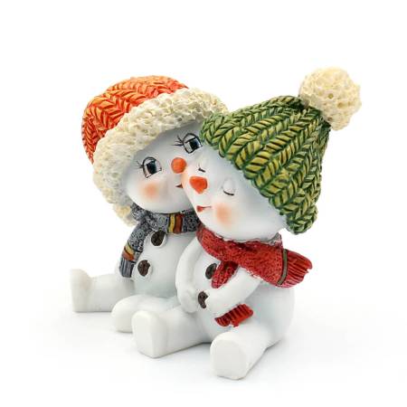 LUSTIGE SCHNEEMÄNNER mit Strickmütze Schneemann Schneemänner Poly-Figur