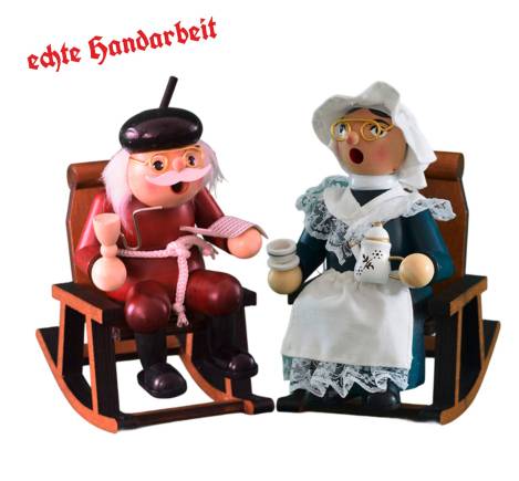 Räuchermännchen Oma und Opa im Schauckelstuhl