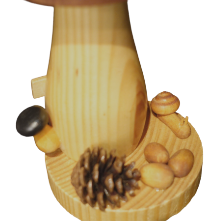 Räucherpilz, natur-braun, Marone handbemalt