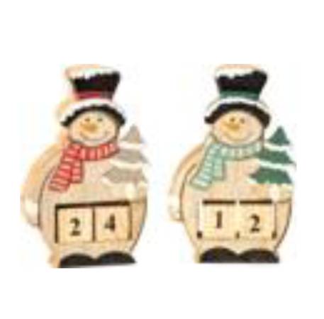 Schneemann-Weihnachtskalender aus Holz – Lernspielzeug mit Zahlenwürfeln