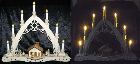 lichterecke lichterbogen mit räucherhaus led beleuchtet