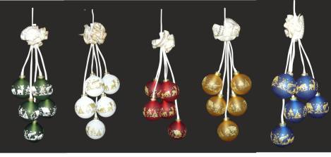 Leuchtgehänge Kugelgehänge - Thüringer Glaskugelschmuck Waldhaus blau gold