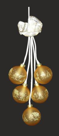 Leuchtgehänge Kugelgehänge - Thüringer Glaskugelschmuck Waldhaus gelb ornge gold