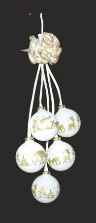 Leuchtgehänge Kugelgehänge - Thüringer Glaskugelschmuck Waldhaus schneeweiss