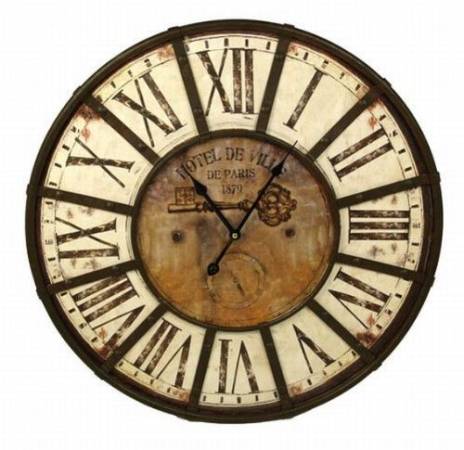 Wanduhr xxl Hotel mit Metalrahmen Holz