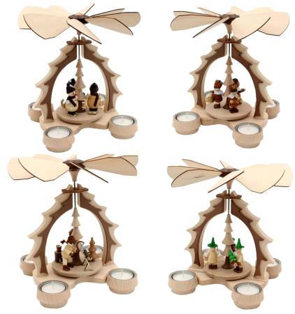 weihnachts tischpyramiden für teelichte und 4 verschieene figurengruppen  zur auswahl