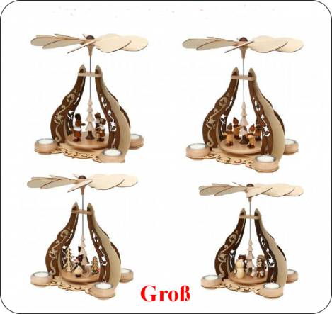 5 pyramiden teelichtpyramiden verschiedene motive sigro pyramiden weihnachtspyramiden