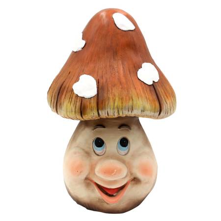 MGO-Keramik Pilz braun mit Gesicht gartendeko