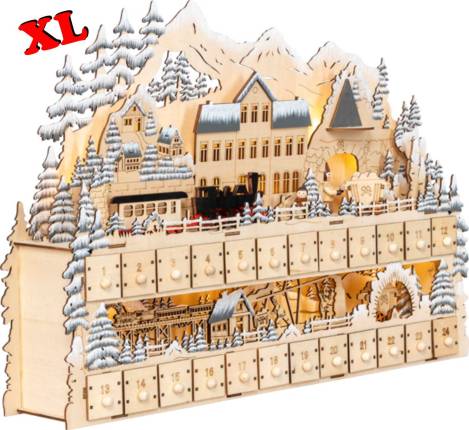 adventskalender zum selberbestücken groß holz led beleuchtet