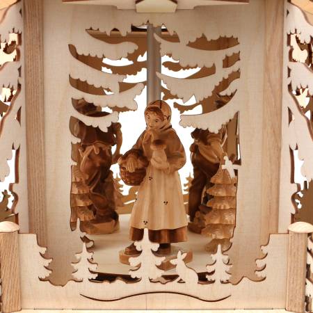 XXL Holz Weihnachtspyramide Waldmotiv, 4-stöckig Erzgebirge und Tirol