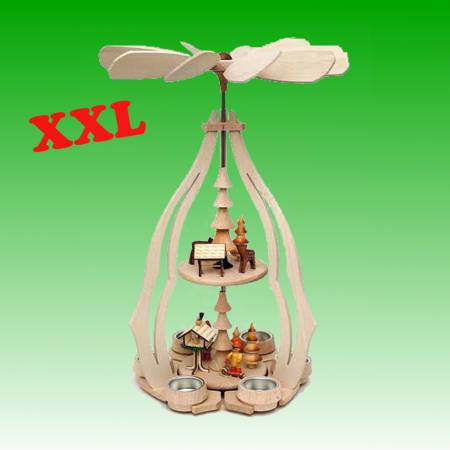 XXL Weihnachtspyramide Teelichte "Vogelfütterung"