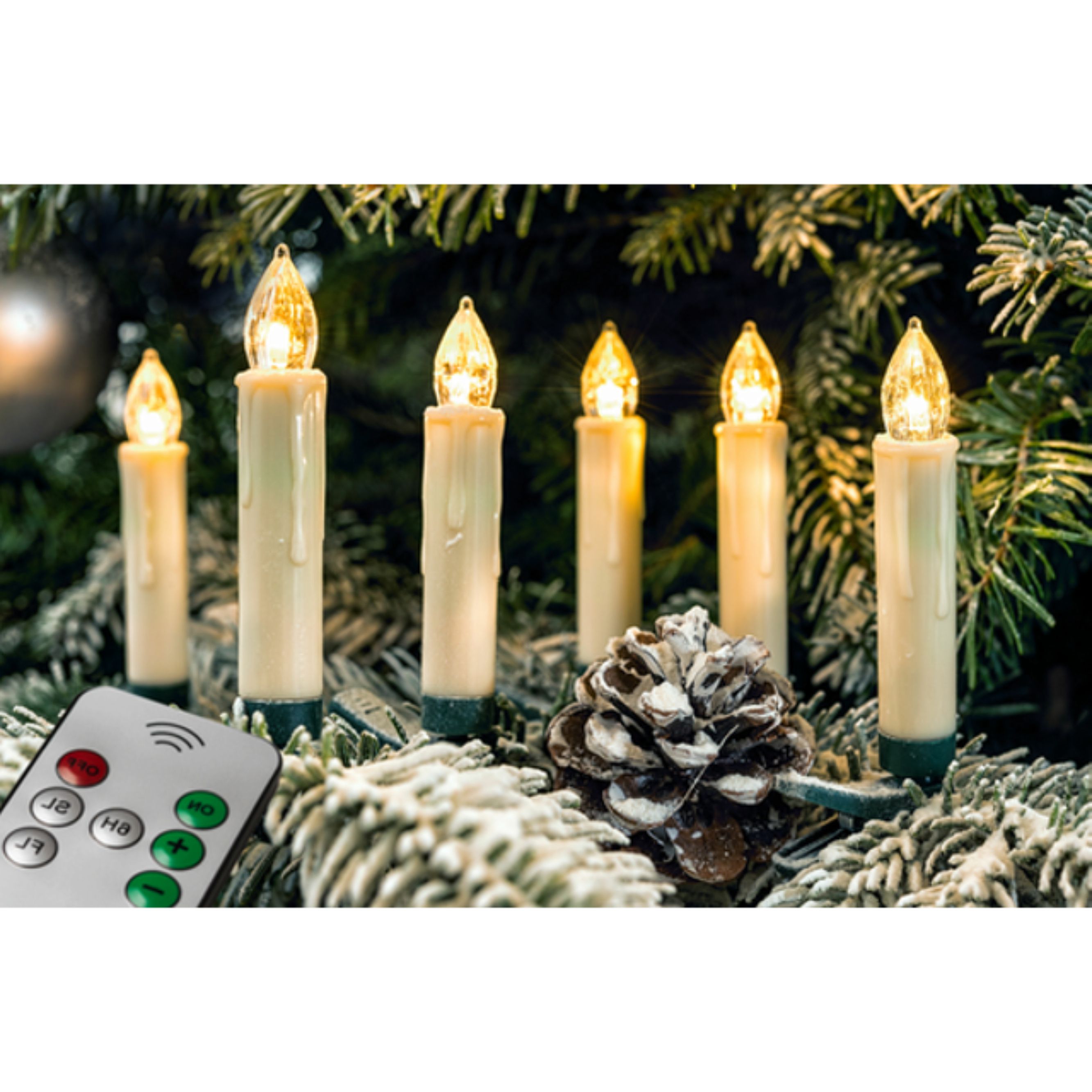 LED Weihnachtsbaukerzen Set mit 10 kabellosen Kerzen