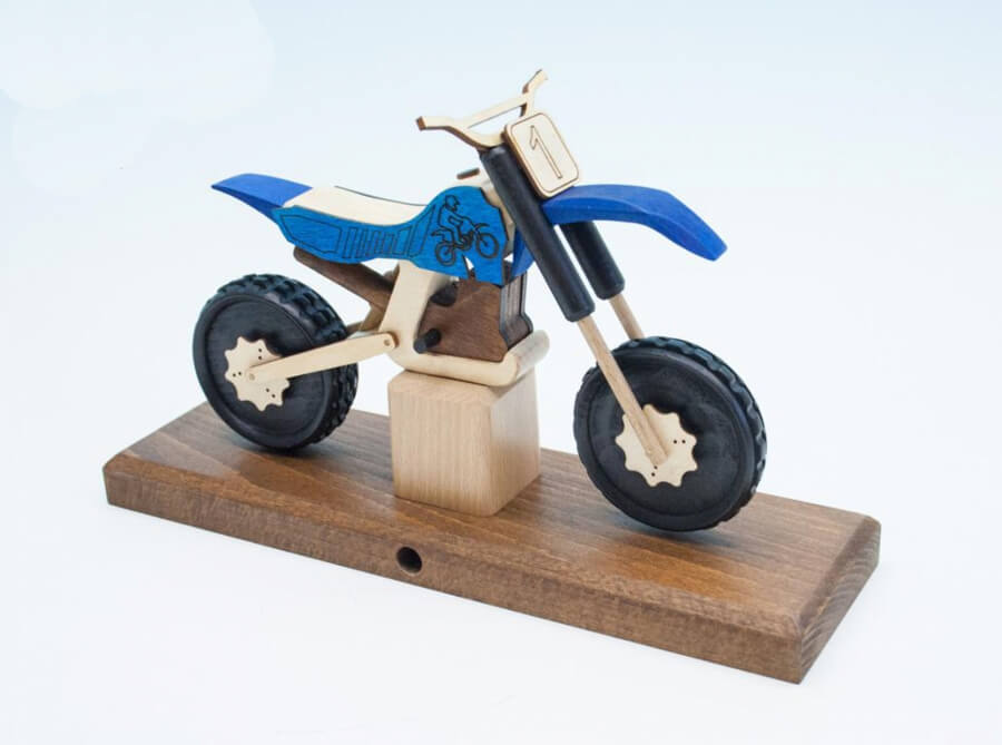 Azeeda 6x Motorrad-MDF Verzierungen – Lasergraviert, 3 Mm Dick, Zum Bemalen Oder Brandmalen