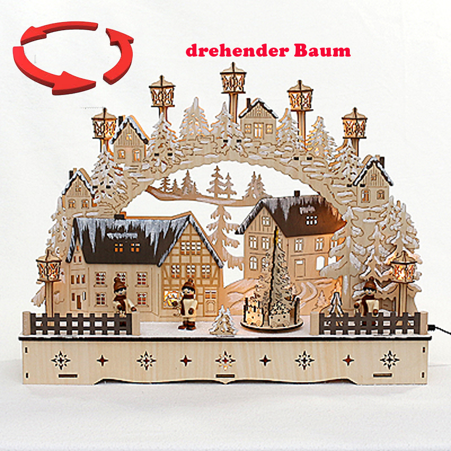 LED Schwibbogen mit drehenden Baum VogtlandSouvenir`s