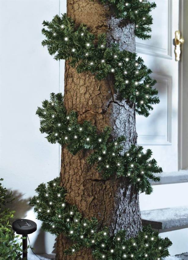 Weihnachtsgirlande 5m mit Beleuchtung mit 80 LED - Indoor-outdoor
