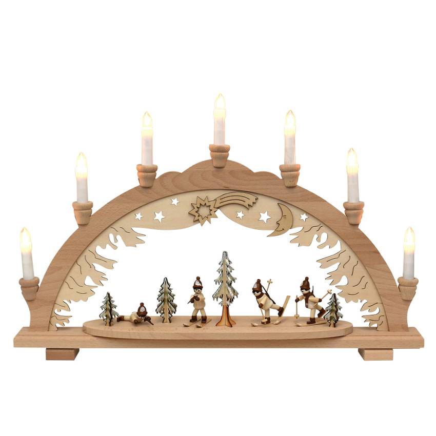 winterfiguren lichterbogen buchenholz premuimqualitaet schwibbogen