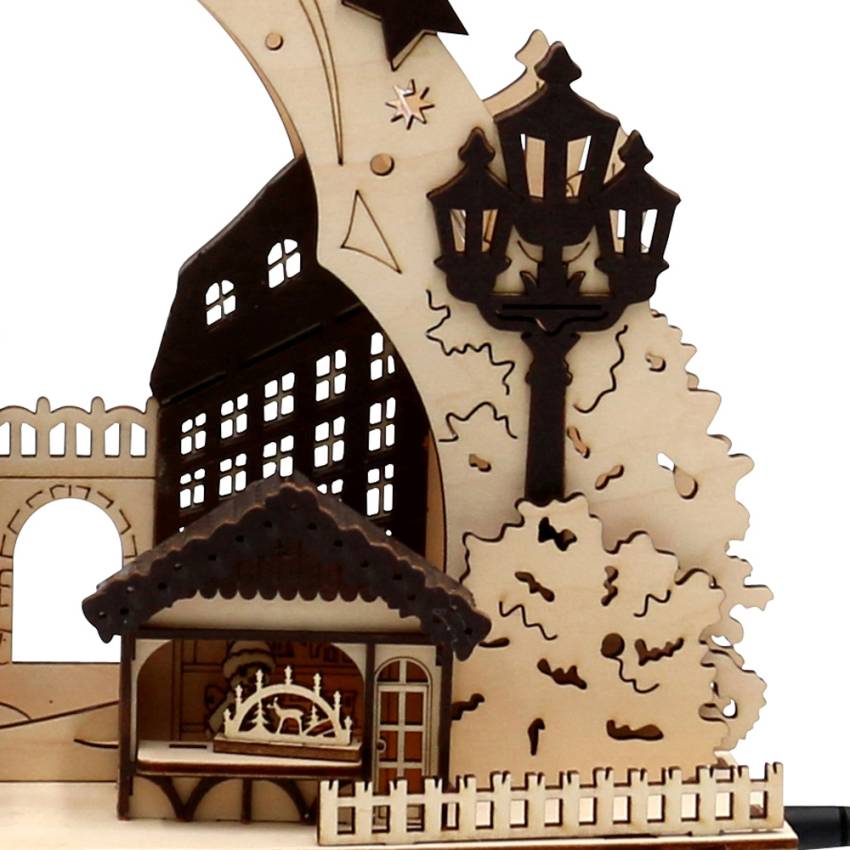 Schwibbogen Dresdner Frauenkirche  Weihnachtsmarkt bergmann