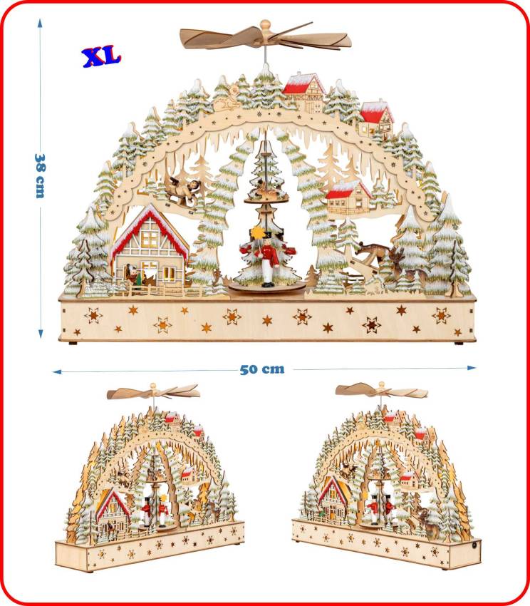 großer schwibbogen mit pyramide bewegung bergleute bergmänner