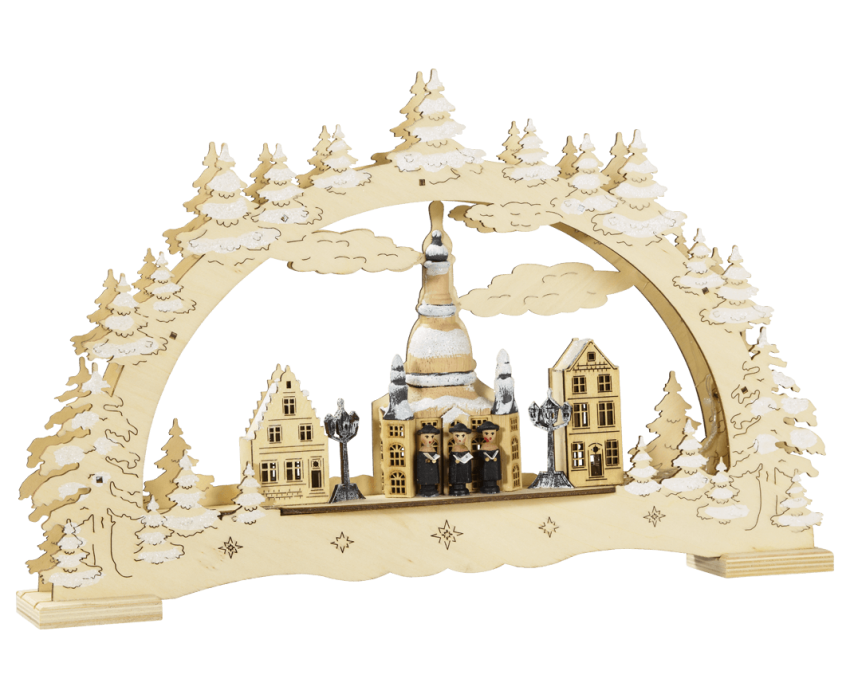 dresdener frauenkirche led schwibbogen kurrendefiguren