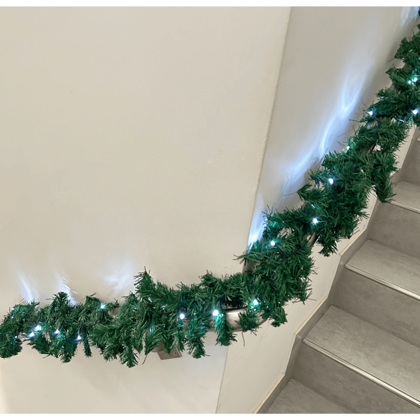 Weihnachtsgirlande 5m mit Beleuchtung mit 80 LED - Indoor-outdoor
