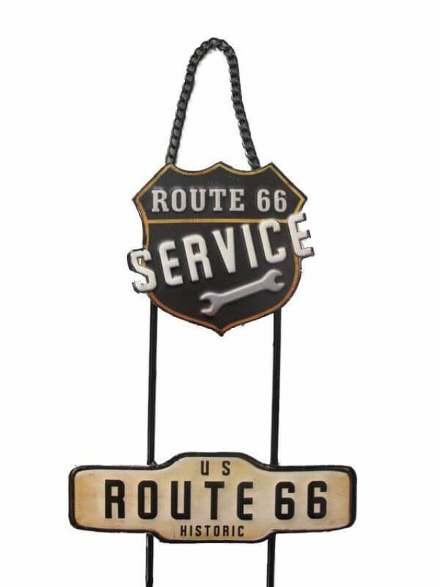 wandschild service auto Wandeko Schild mit Cabrio Auto im Vintage-Stil