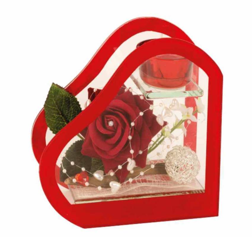 glaskerzen ständer mit ttelicht roter rose muttertagsgeschenk