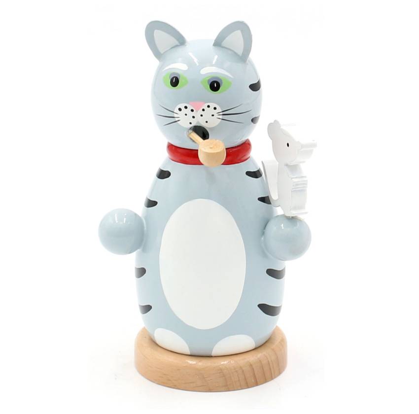 Räuchermännchen Märchen Tier Figur Katze grau hier