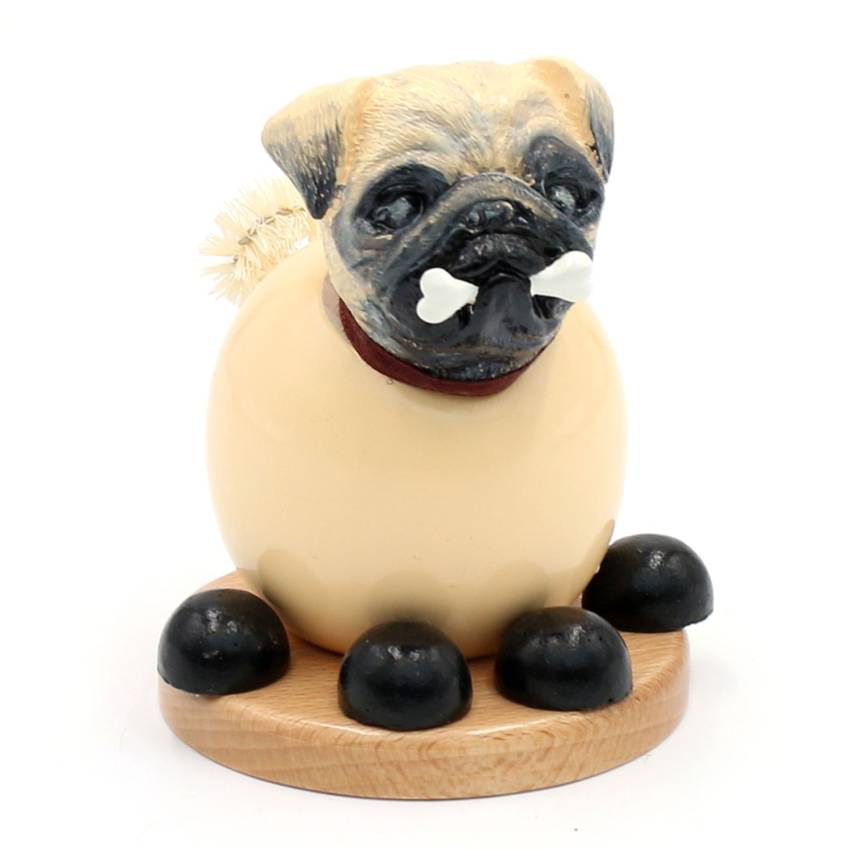 Holz Räucherfigur Hund Mops
