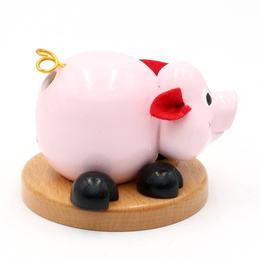 lustitges Räucherschwein Holz Räucherfigur
